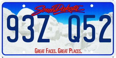 SD license plate 93ZQ52
