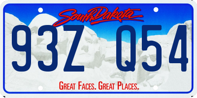 SD license plate 93ZQ54