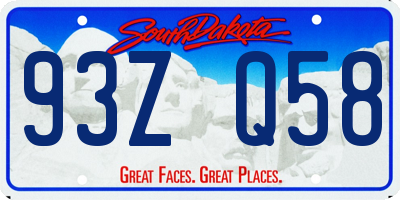 SD license plate 93ZQ58