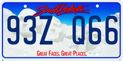 SD license plate 93ZQ66