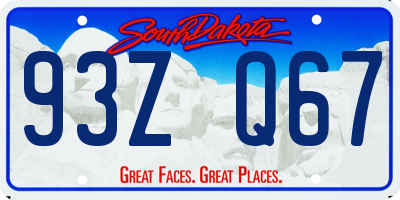 SD license plate 93ZQ67