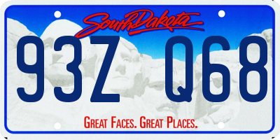 SD license plate 93ZQ68
