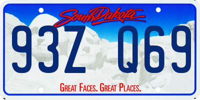 SD license plate 93ZQ69