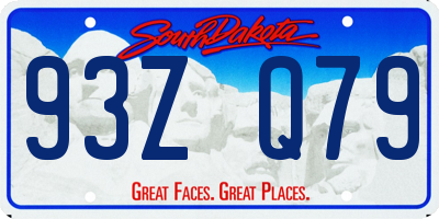 SD license plate 93ZQ79