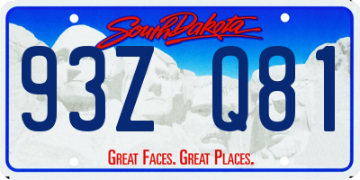 SD license plate 93ZQ81