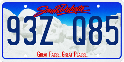 SD license plate 93ZQ85