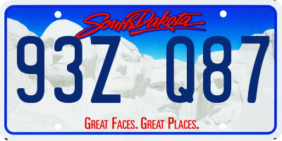 SD license plate 93ZQ87