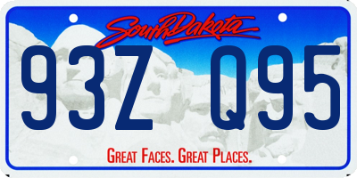 SD license plate 93ZQ95