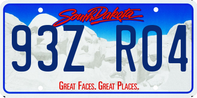 SD license plate 93ZR04