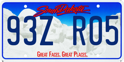 SD license plate 93ZR05