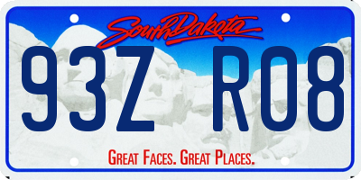 SD license plate 93ZR08