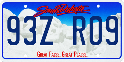 SD license plate 93ZR09