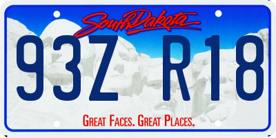 SD license plate 93ZR18