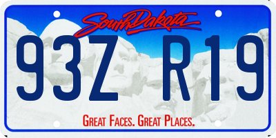 SD license plate 93ZR19