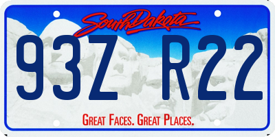 SD license plate 93ZR22