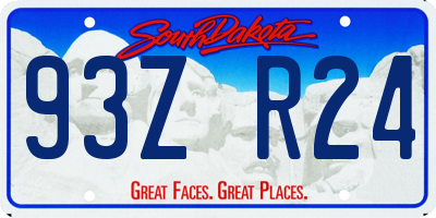 SD license plate 93ZR24