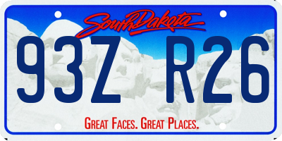 SD license plate 93ZR26