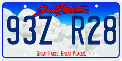 SD license plate 93ZR28