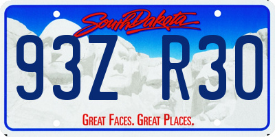 SD license plate 93ZR30