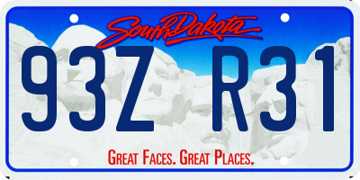 SD license plate 93ZR31