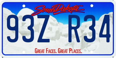 SD license plate 93ZR34