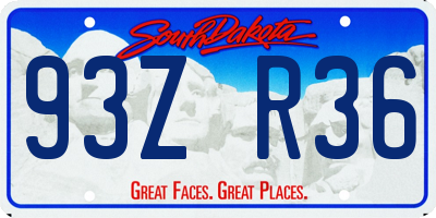 SD license plate 93ZR36