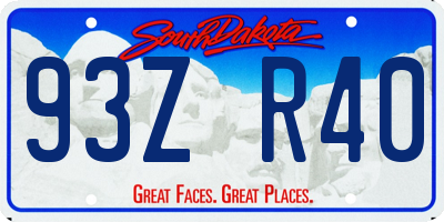 SD license plate 93ZR40