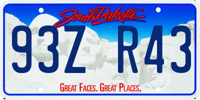 SD license plate 93ZR43
