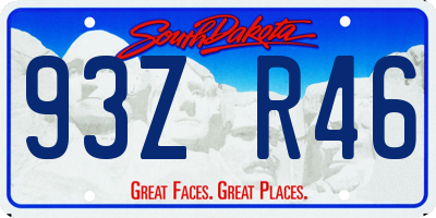 SD license plate 93ZR46