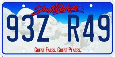 SD license plate 93ZR49