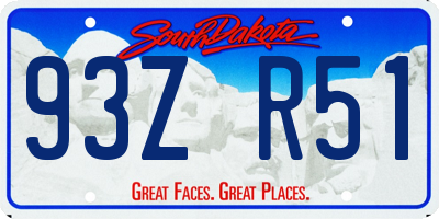SD license plate 93ZR51