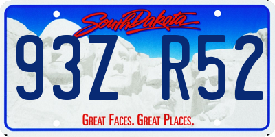 SD license plate 93ZR52