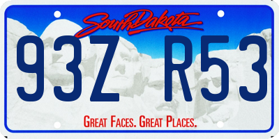 SD license plate 93ZR53
