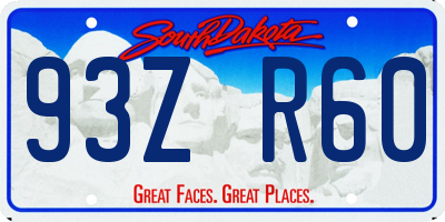 SD license plate 93ZR60