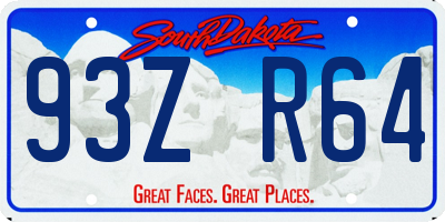 SD license plate 93ZR64