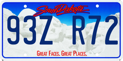 SD license plate 93ZR72