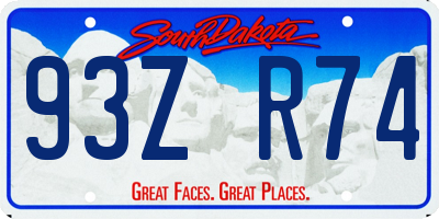 SD license plate 93ZR74