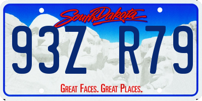 SD license plate 93ZR79