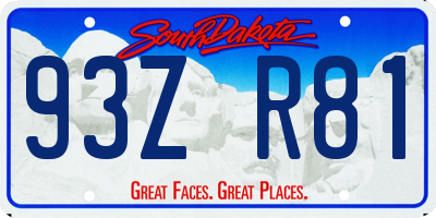 SD license plate 93ZR81