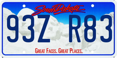SD license plate 93ZR83