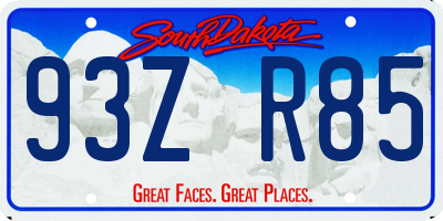 SD license plate 93ZR85