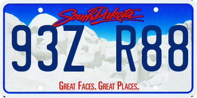 SD license plate 93ZR88