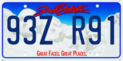 SD license plate 93ZR91