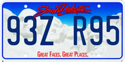SD license plate 93ZR95