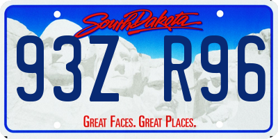 SD license plate 93ZR96