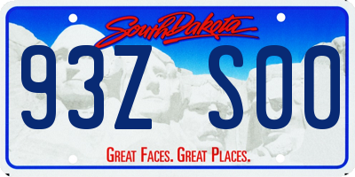 SD license plate 93ZS00