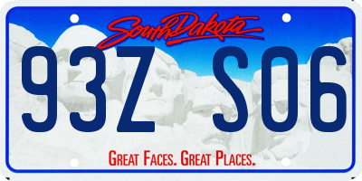 SD license plate 93ZS06