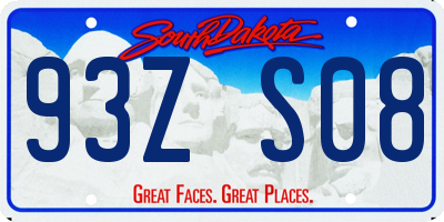 SD license plate 93ZS08