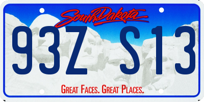 SD license plate 93ZS13