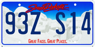 SD license plate 93ZS14